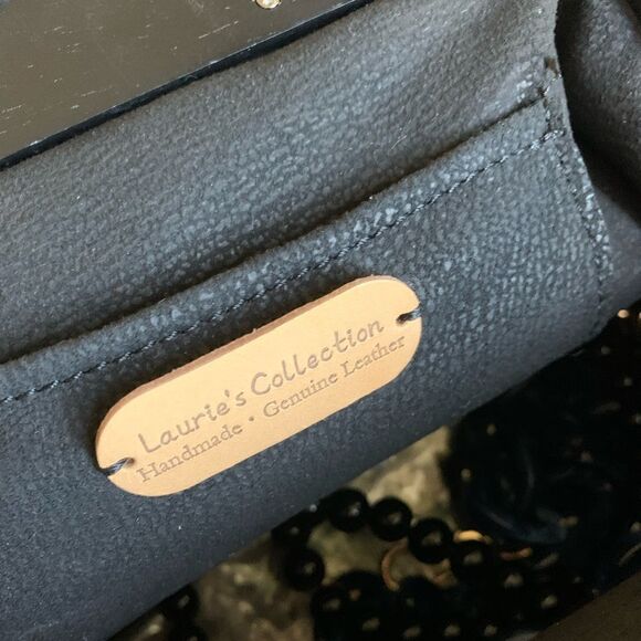 Embossed Rose Genuine Leather Handmade Wooden Frame Clutch/Wristlet /Crossbody - Picture 16 of 16